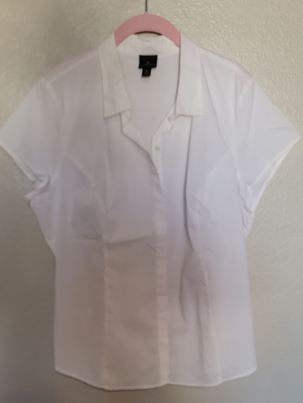 Worthington White Short-Sleeve Button-Front Blouse